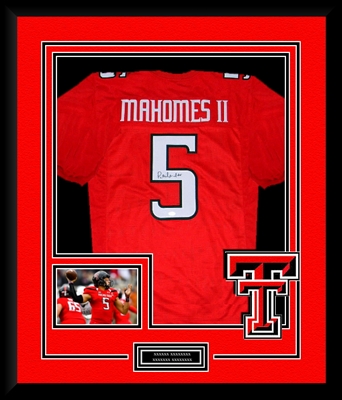 Patrick Mahomes Signed and Framed Texas Tech Jersey