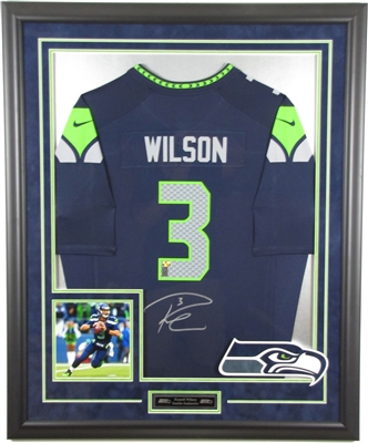 Russell Wilson Framed Game Used Seattle Seahawks White Nike Jersey With  Captain's Patch & NFL 100 Logo Unsigned SKU #203517 - Mill Creek Sports